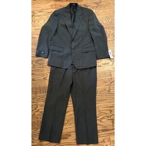 Haband Executive Division Men's Charcoal Pinstripe Suit 42R - Pants 38x29